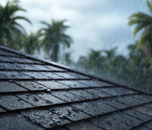 asphalt shingle roofing during rain in Southwest Florida