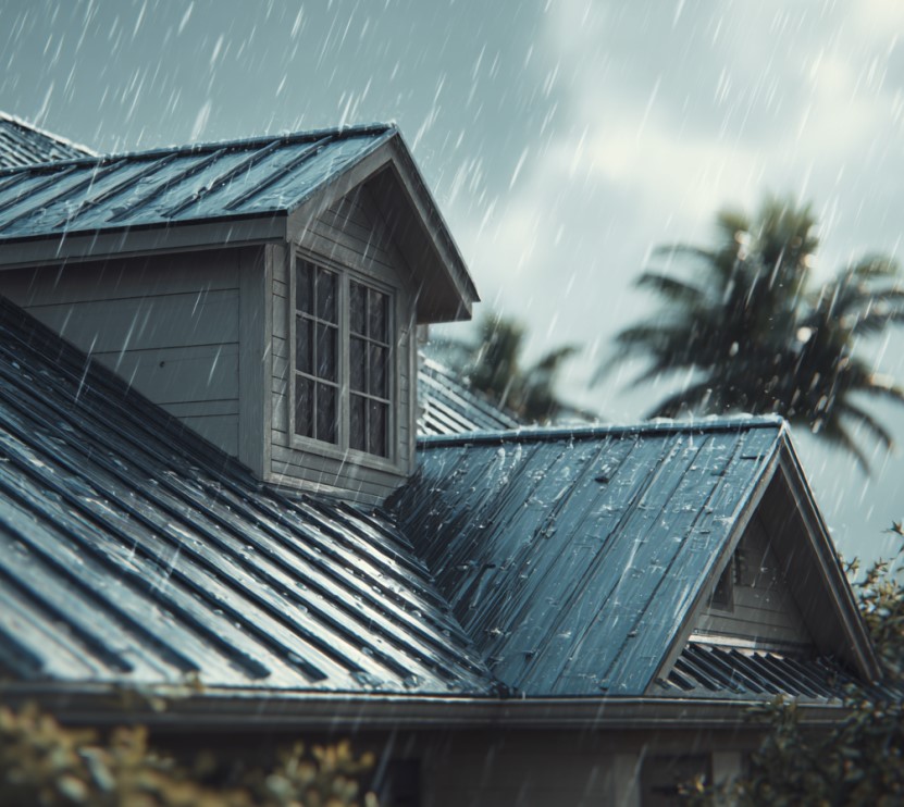 metal roofing during rain in Southwest Florida